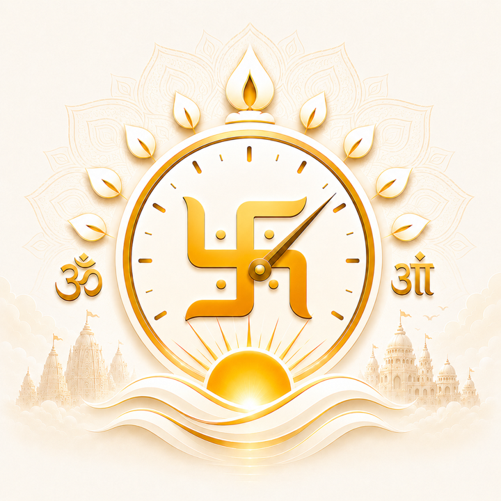 Shubh Muhurat spiritual clock logo